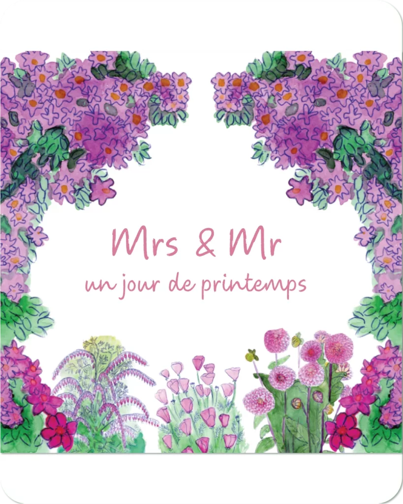 Illustration pour un faire-part de mariage.