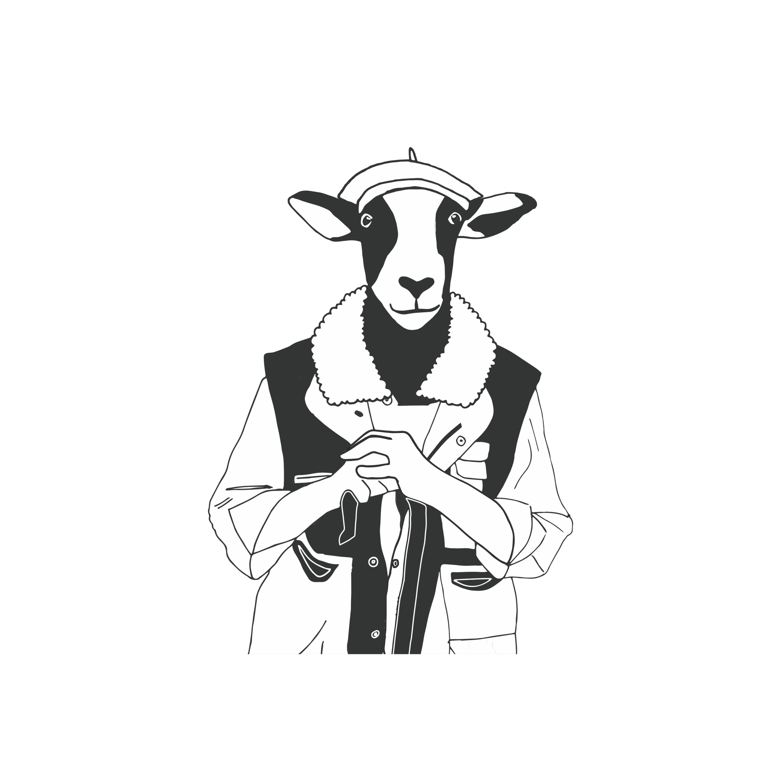 asbl atnaise - Mascotte en noir et blanc