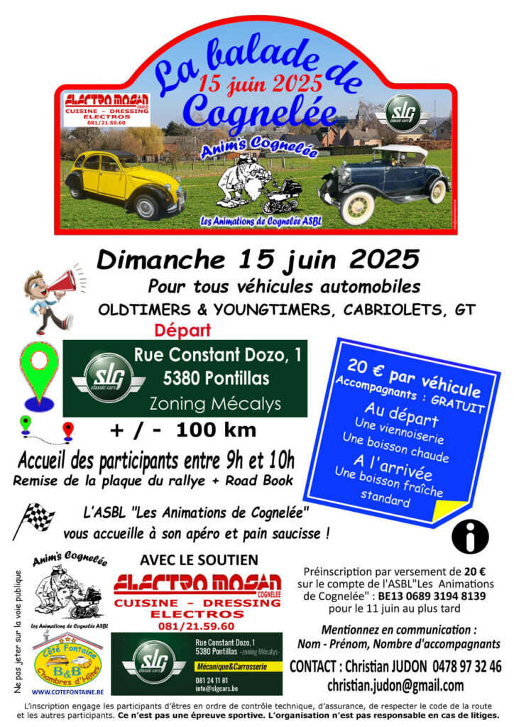 Affiche de balade de Vieilles Voitures